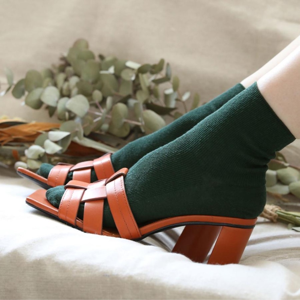 🍂 Zara Leather Block Heel Sandals - NWT 🍂